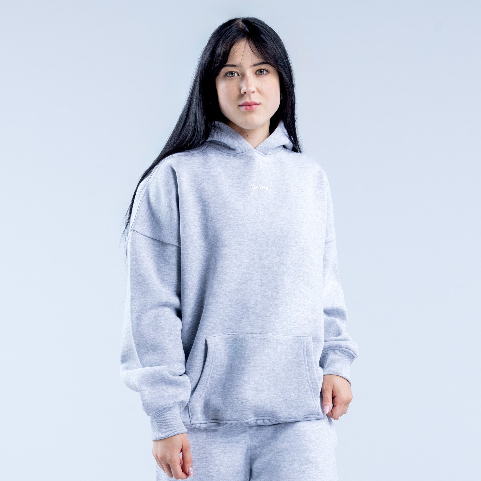 Sudadera con Capucha DFYNE Revive Heavy Weight Mujer Gris | 5073-VZHUA