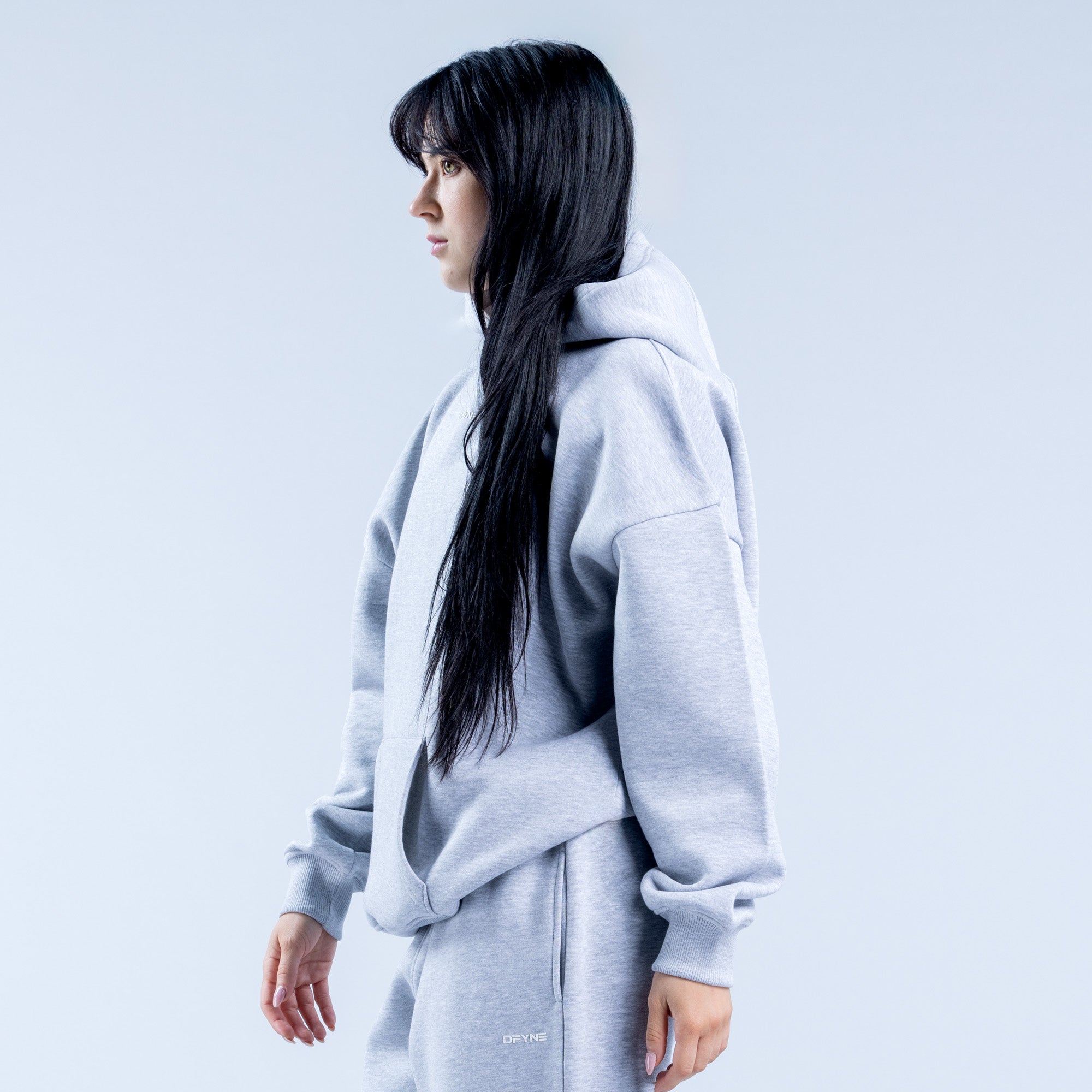 Sudadera con Capucha DFYNE Revive Heavy Weight Mujer Gris | 5073-VZHUA