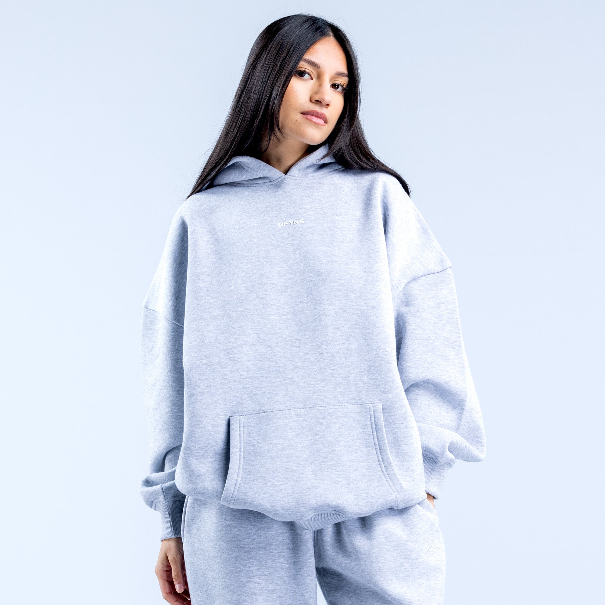 Sudadera con Capucha DFYNE Revive Heavy Weight Mujer Gris | 5073-VZHUA