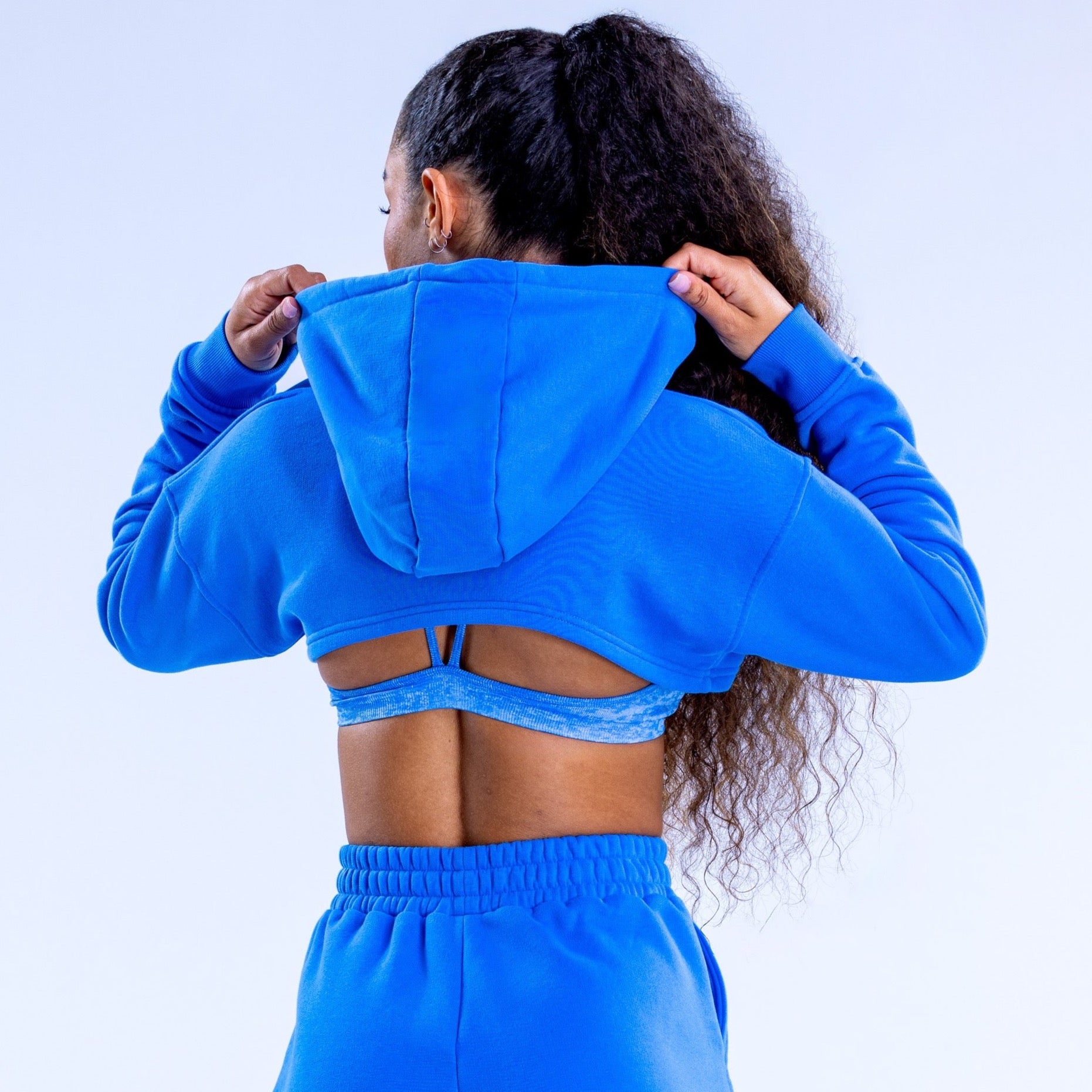 Sudadera con Capucha DFYNE Revive Super Crop Mujer Azules | 0374-UJHXS