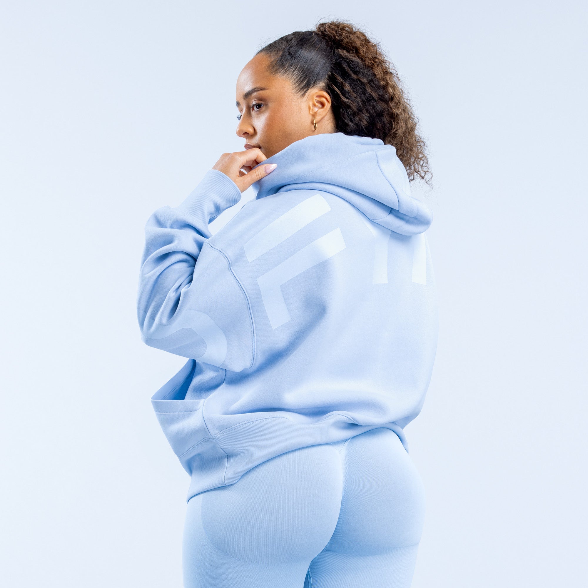 Sudadera con Capucha DFYNE Signature Mujer Azules | 3640-RJIGX
