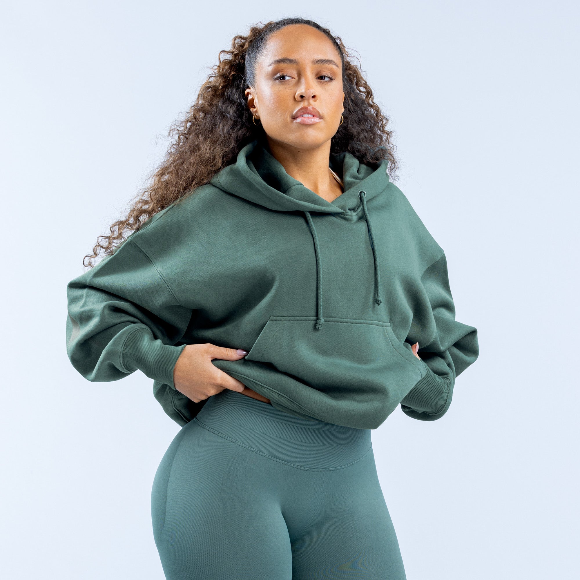 Sudadera con Capucha DFYNE Signature Mujer Verde | 2367-UOVZK