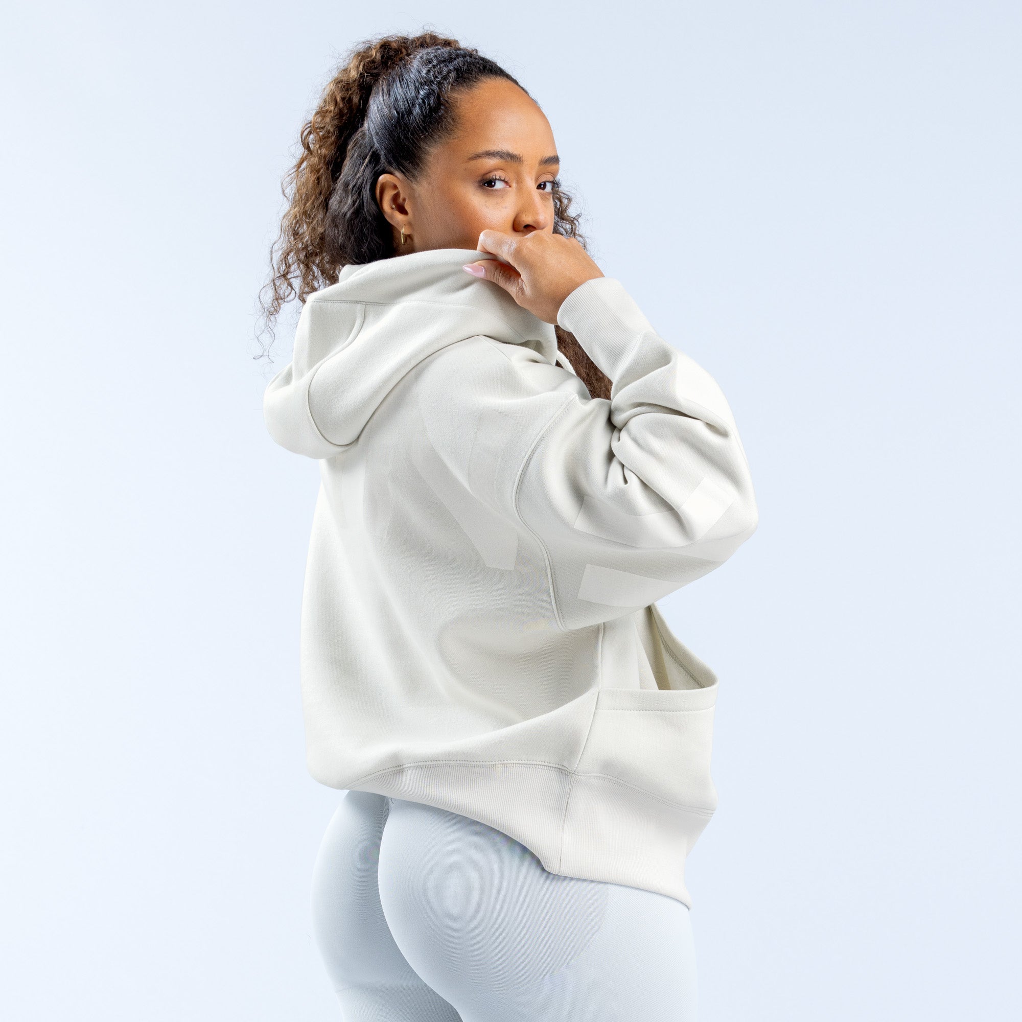 Sudadera con Capucha DFYNE Signature Mujer Blancas | 1785-XCKPF