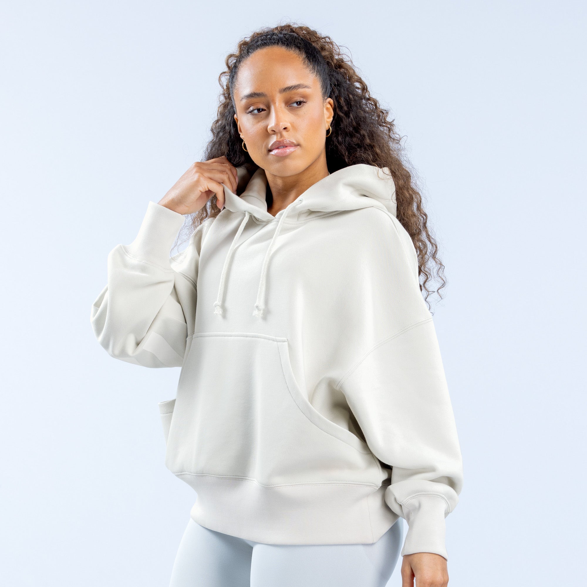 Sudadera con Capucha DFYNE Signature Mujer Blancas | 1785-XCKPF