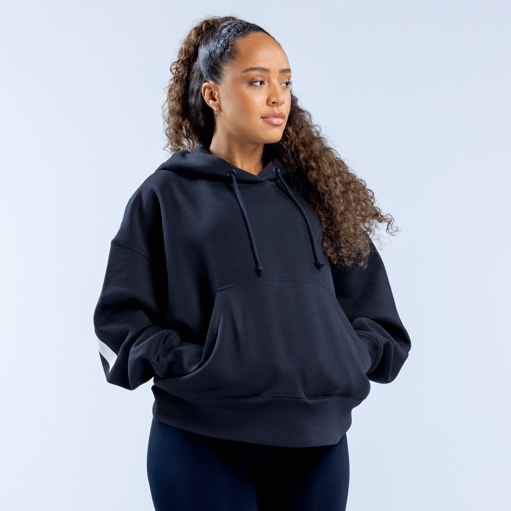 Sudadera con Capucha DFYNE Signature Mujer Negras | 2856-QHJLR