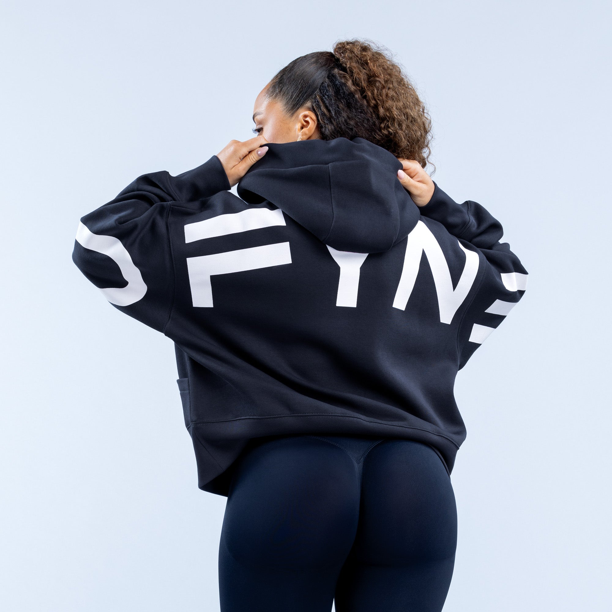 Sudadera con Capucha DFYNE Signature Mujer Negras | 2856-QHJLR
