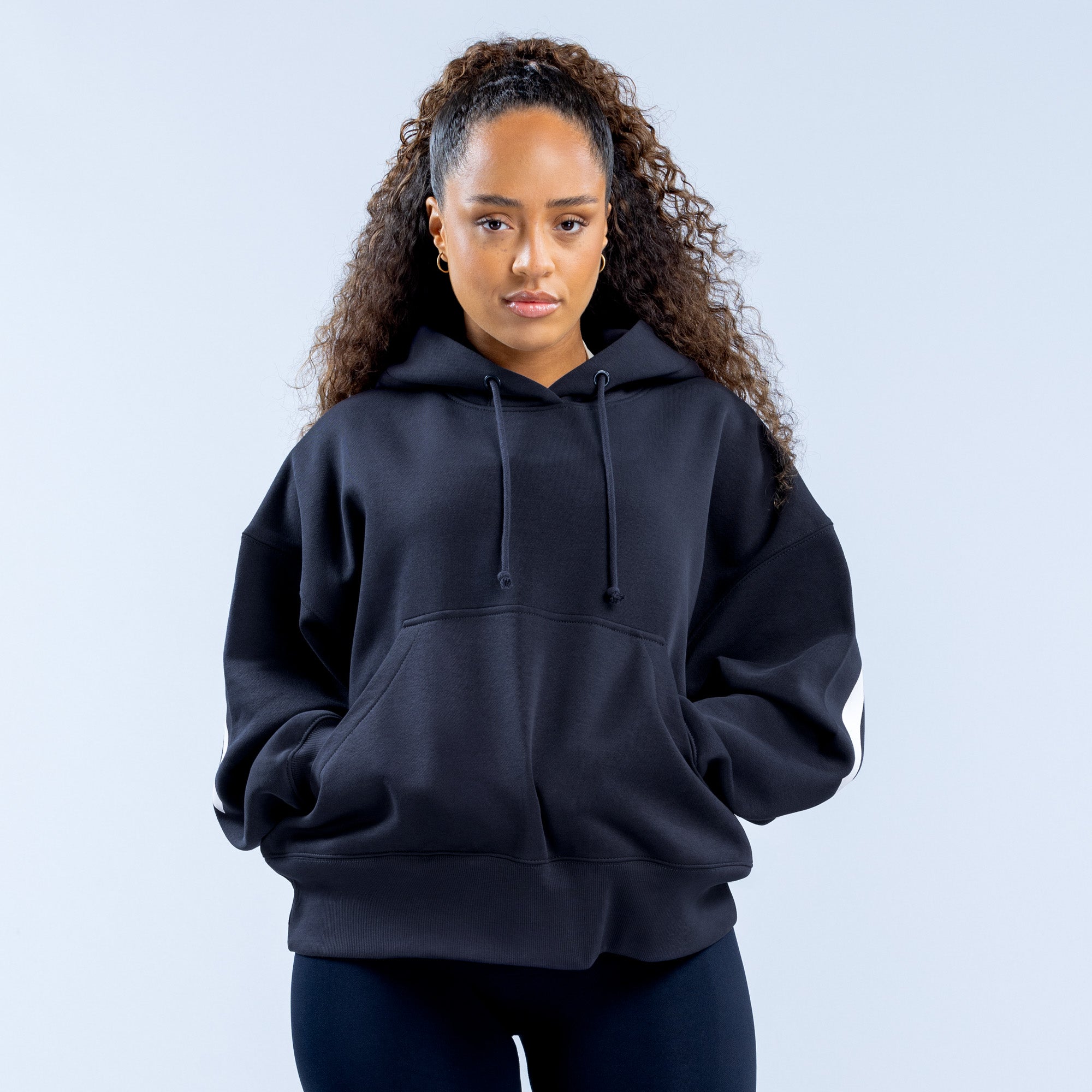 Sudadera con Capucha DFYNE Signature Mujer Negras | 2856-QHJLR