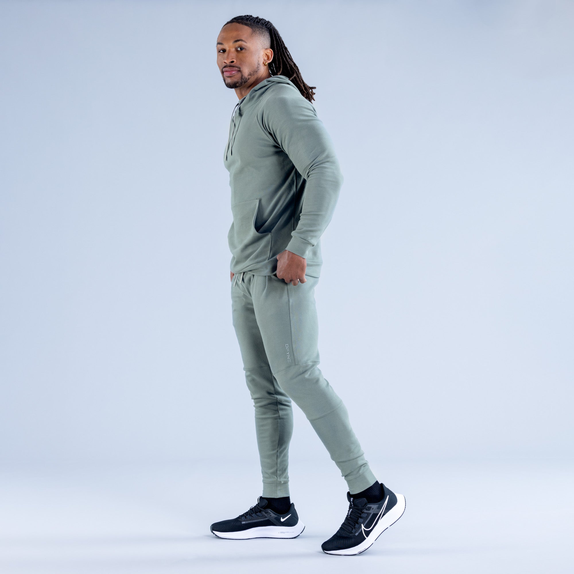 Sudadera con Capucha DFYNE Stealth Midweight Hombre Verde Oliva | 3269-GYODB