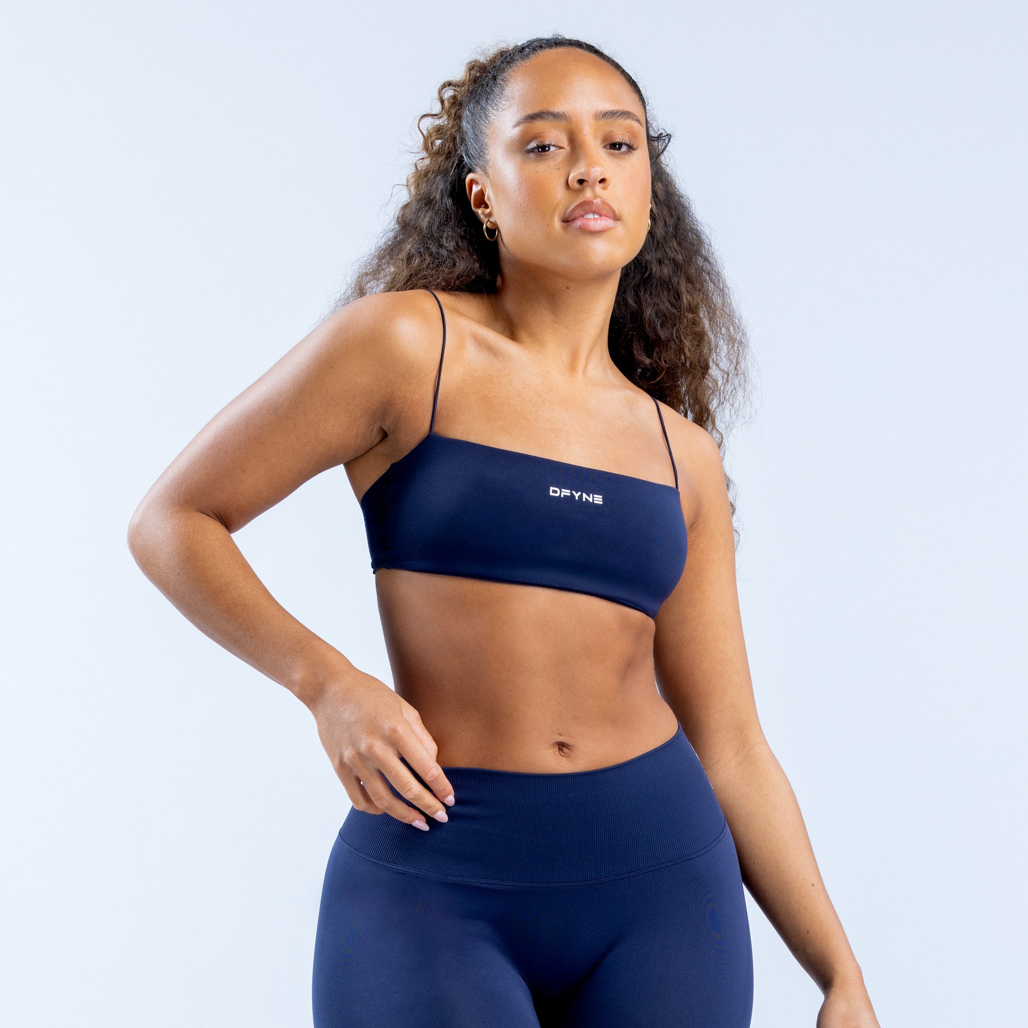 Sujetador Deportivo DFYNE Defy Strappy Mujer Azul Marino | 1534-JVHOY