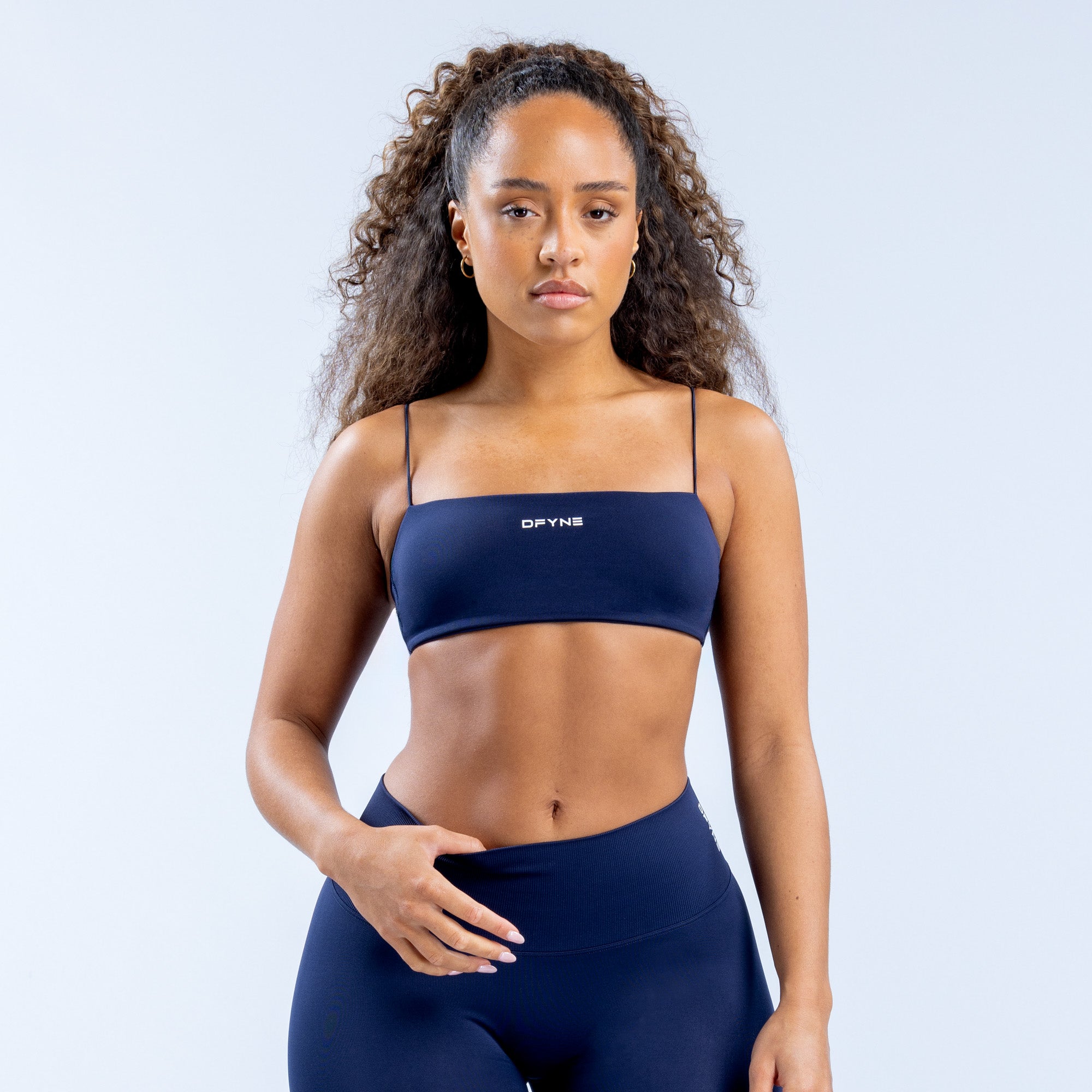 Sujetador Deportivo DFYNE Defy Strappy Mujer Azul Marino | 1534-JVHOY