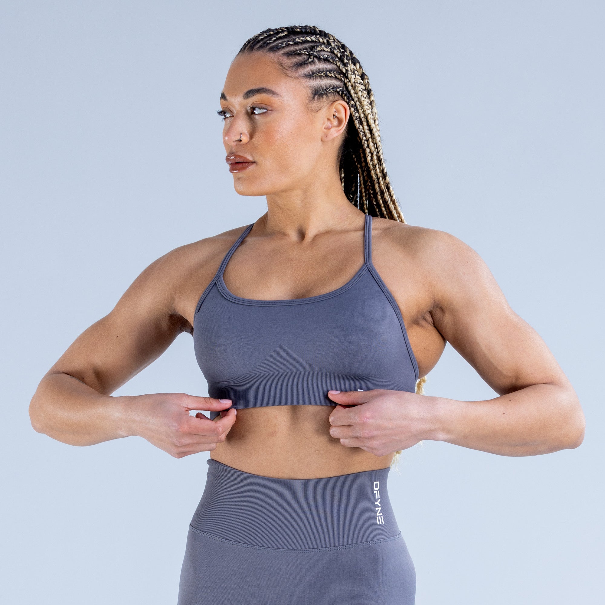 Sujetador Deportivo DFYNE Dynamic Backless Mujer Gris Oscuro | 5973-KWBTD