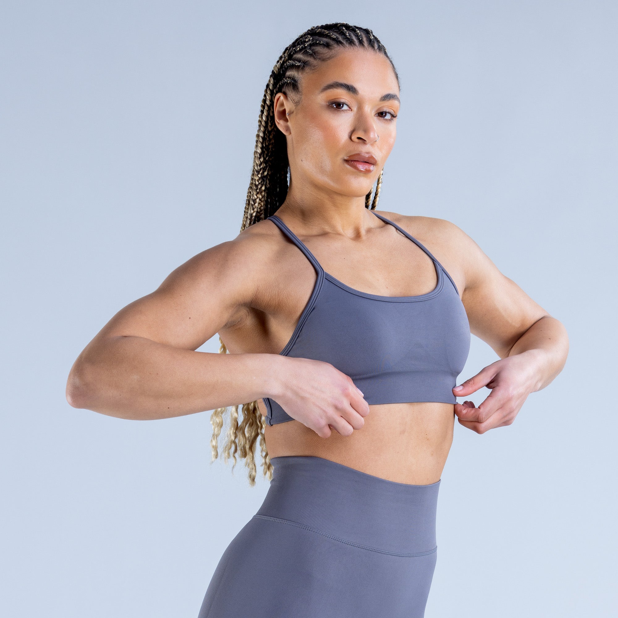 Sujetador Deportivo DFYNE Dynamic Backless Mujer Gris Oscuro | 5973-KWBTD