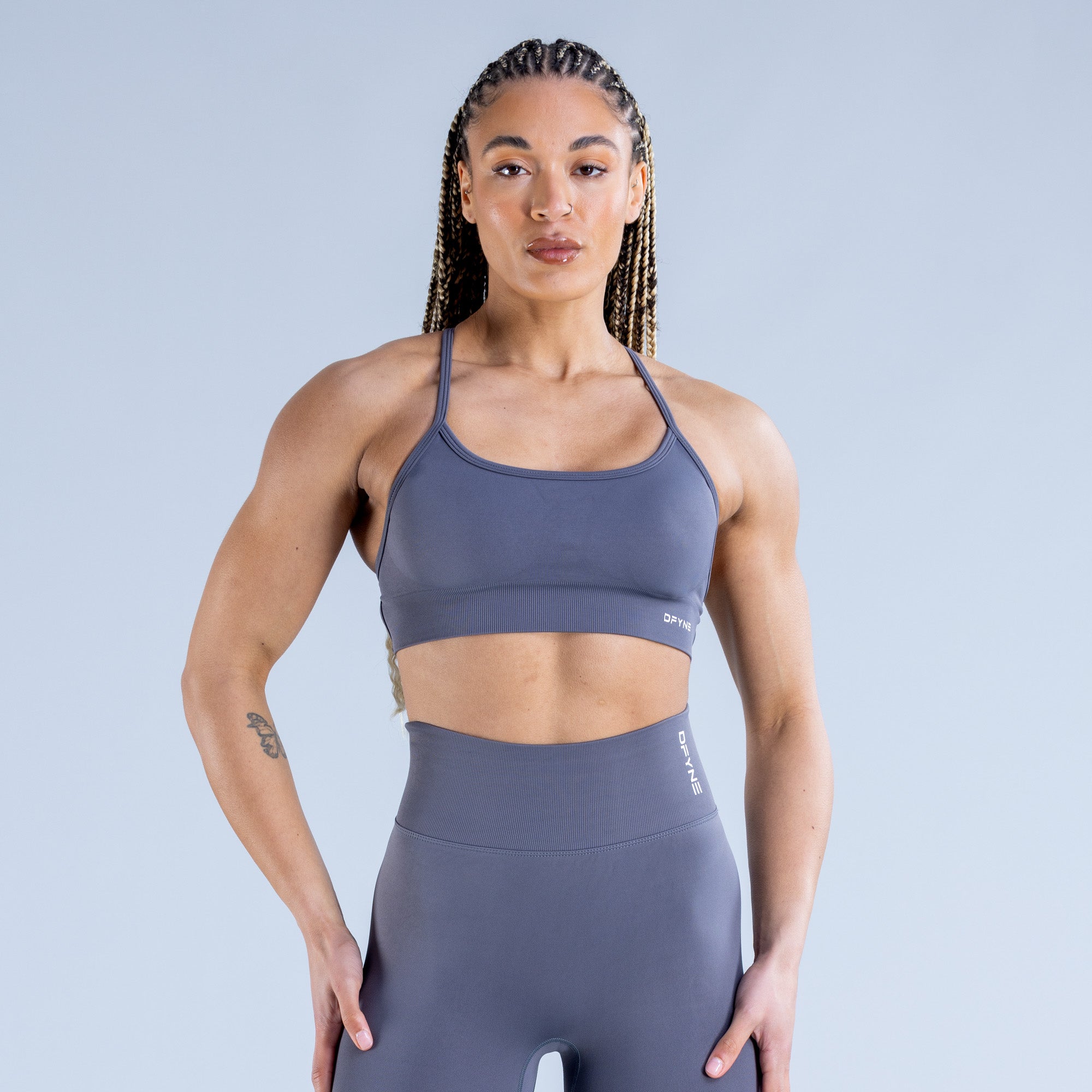 Sujetador Deportivo DFYNE Dynamic Backless Mujer Gris Oscuro | 5973-KWBTD