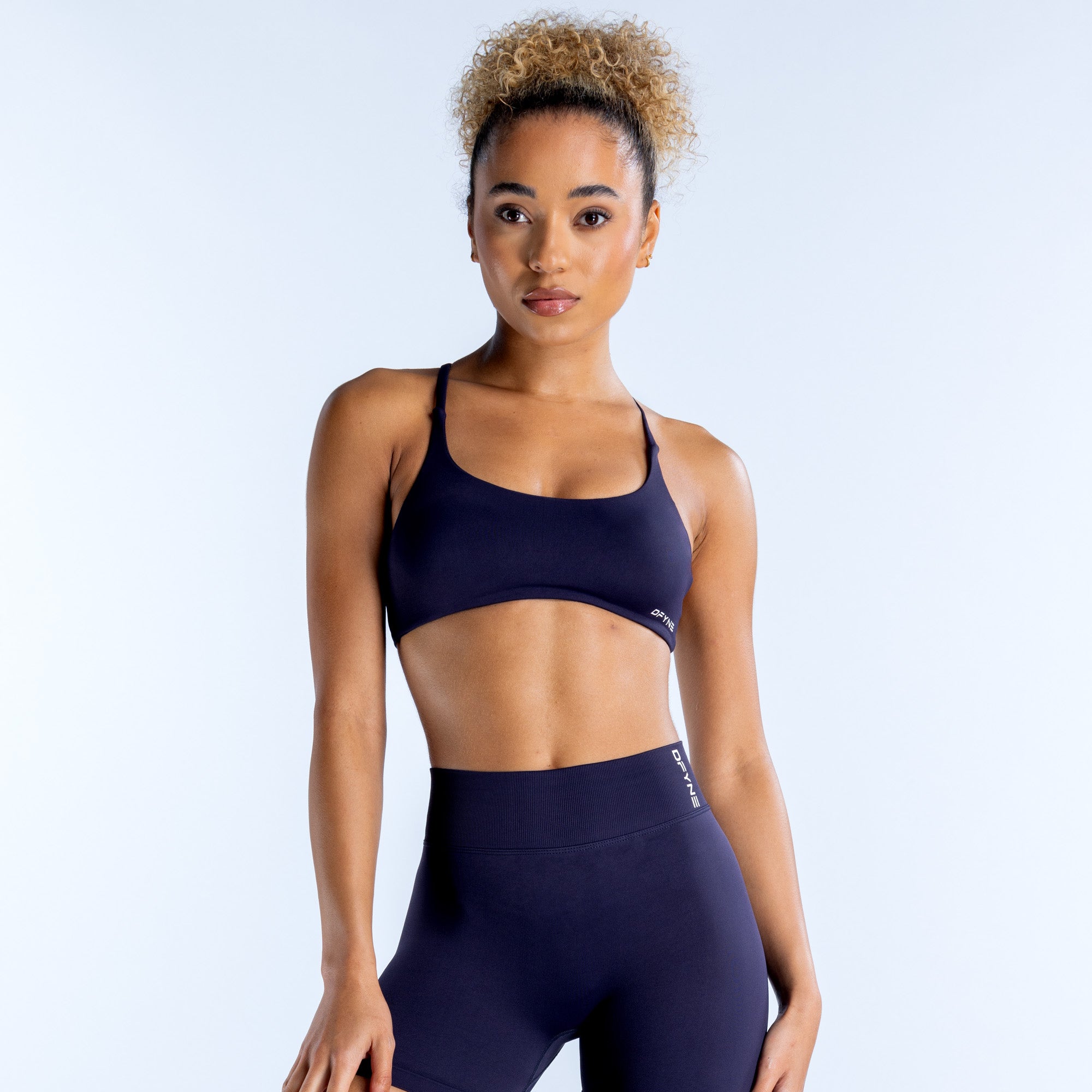 Sujetador Deportivo DFYNE Dynamic Twist Back Mujer Azul Marino | 8214-TKCOY