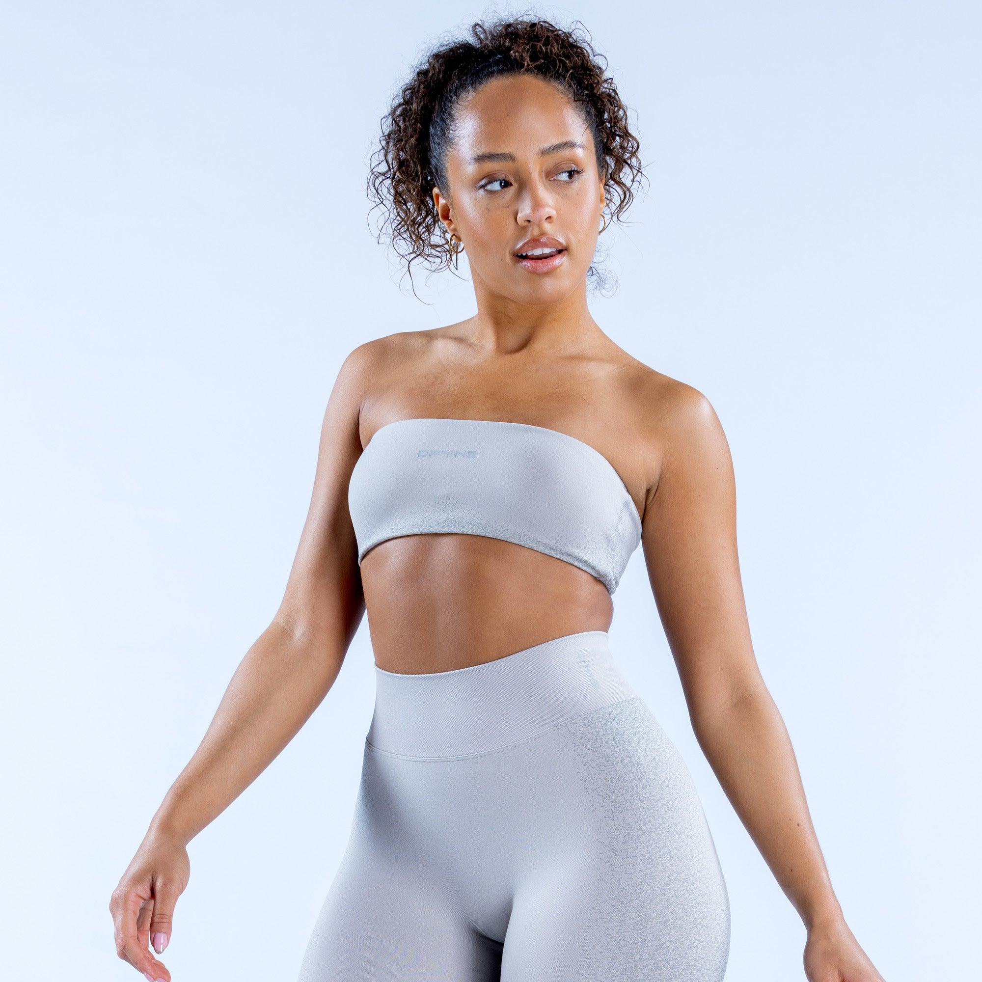 Sujetador Deportivo DFYNE Ignite Bandeau Mujer Gris Claro | 8023-QXCDI