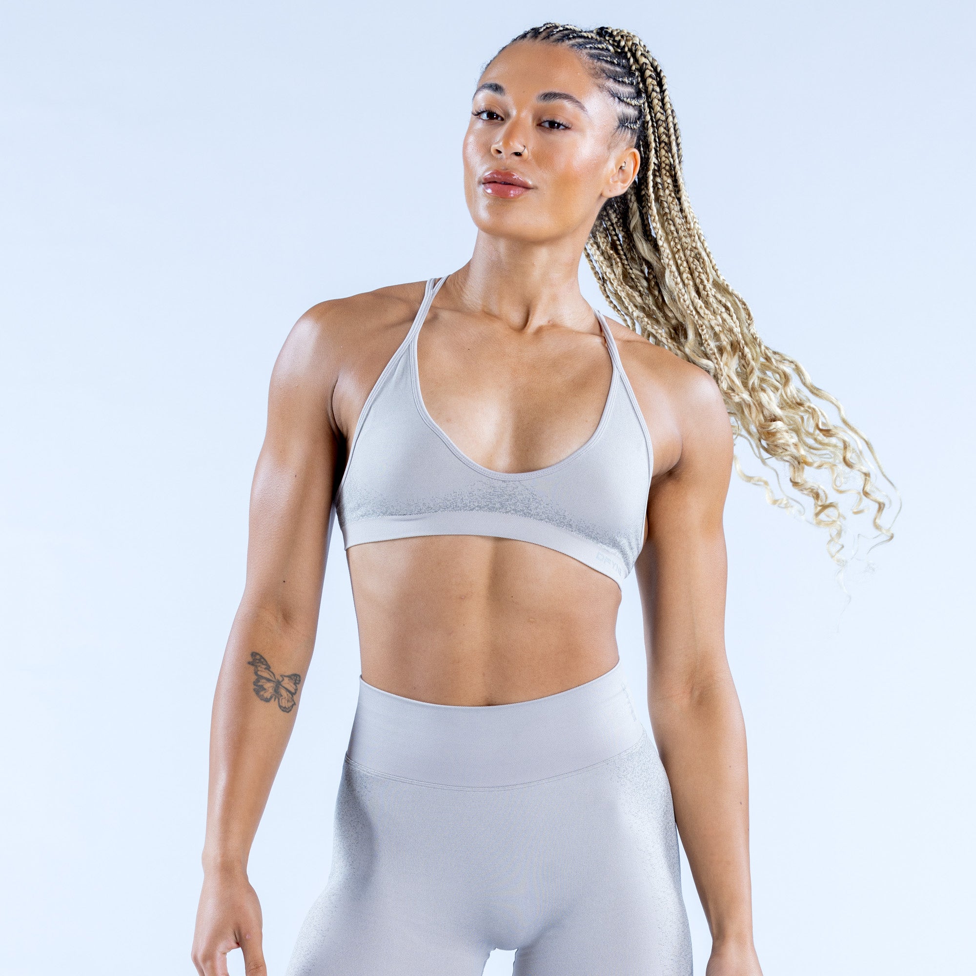 Sujetador Deportivo DFYNE Ignite Cross Back Mujer Gris Claro | 8475-QUKBT