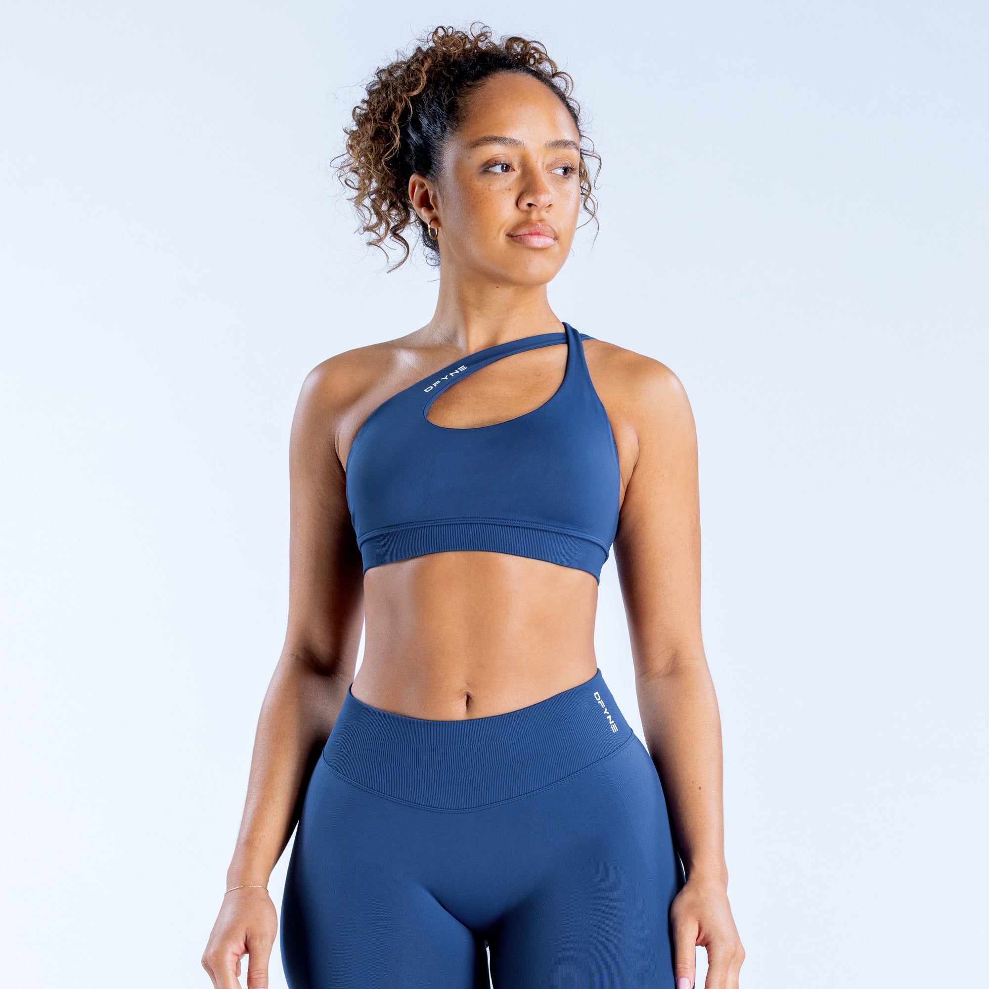 Sujetador Deportivo DFYNE Impact Asymmetric Mujer Azul Marino | 1735-VMGIN
